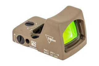 Trijicon RMR Type 2 Adjustable LED Reflex sight features a 3.25 MOA reticle and flat dark earth cerakote finish